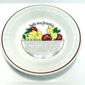 Vintage “Tarte aux pommes” Recipe Pie Plate – CGC Collection Manoir – Korea